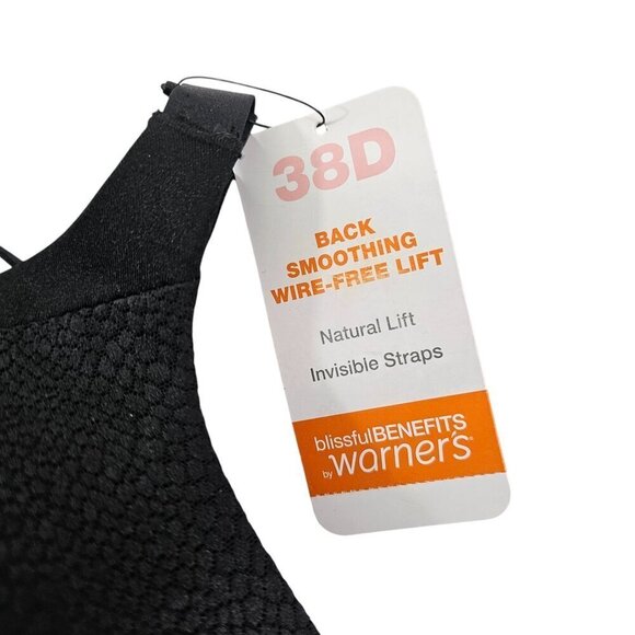 Warner’s Blissful Benefits Wire-Free Back Smoothing Natural Lift Bra - Size 38D - Picture 3 of 11